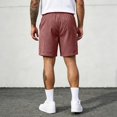 thumbnail image 4 of Satingcolo Men's Casual Shorts Summer Beach Vacation Trunks Elastic Waist With Two Pockets Classic Fit Lightweight Athletic Shorts Pink S, 4 of 6