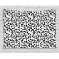thumbnail image 1 of Black and White Tapestry, Curly Lines and Swirls Nature Abstraction Floral Style Leaf Shapes Art, Wall Hanging for Bedroom Living Room Dorm Decor, 60W X 40L Inches, Black White, by Ambesonne, 1 of 2