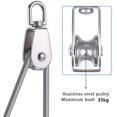 thumbnail image 2 of Polea de polea simple para cable de acero inoxidable de 15 mm, polea de escalada, polea de rodillo de carga, capacidad de polea de elevación 35 kg - 4 piezas plateadas, 2 of 7