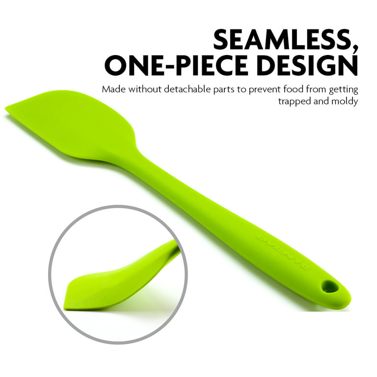 OVENTE 5 Multi Color Silicone Spatulas, Food Grade Rubber, Heat Resistant,  Stainless Steel Core 