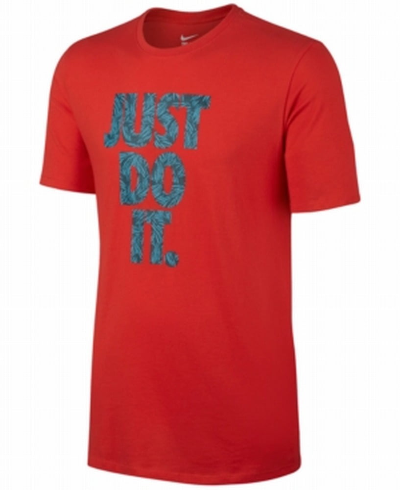 Nike - Nike NEW Red Crimson Mens Size Large L Just Do It Crewneck Tee T ...