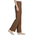thumbnail image 4 of Cyglowse Drape High Rise Pull on Stretch Pants Breathable for Senior Women Light Brown L, 4 of 6