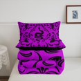 thumbnail image 4 of Boho Snake Comforter Set King Hippie Halloween Gothic Bedding Set Women Retro Purple Black Baroque Damask Floral Bedding Comforter Sets Goth Reptile Animal Bed Set, 4 of 5