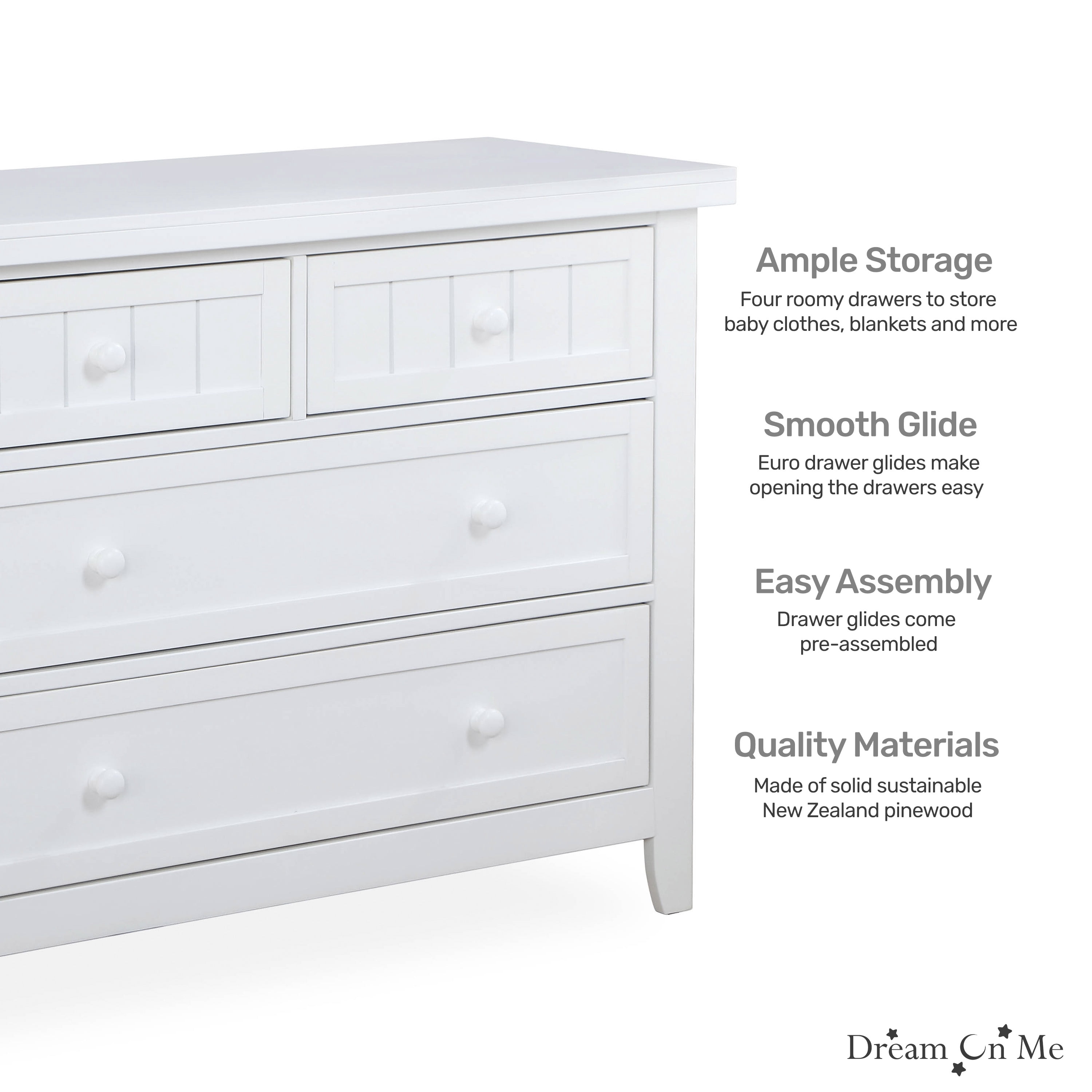 Dream On Me Maple Double Dresser, White
