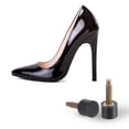 thumbnail image 5 of 6 Pairs TPU High Heel Tips Shoes Replacement Tap Caps 3mm Pin, 8mm Round Shape Heel Repair Caps, Black, 5 of 5