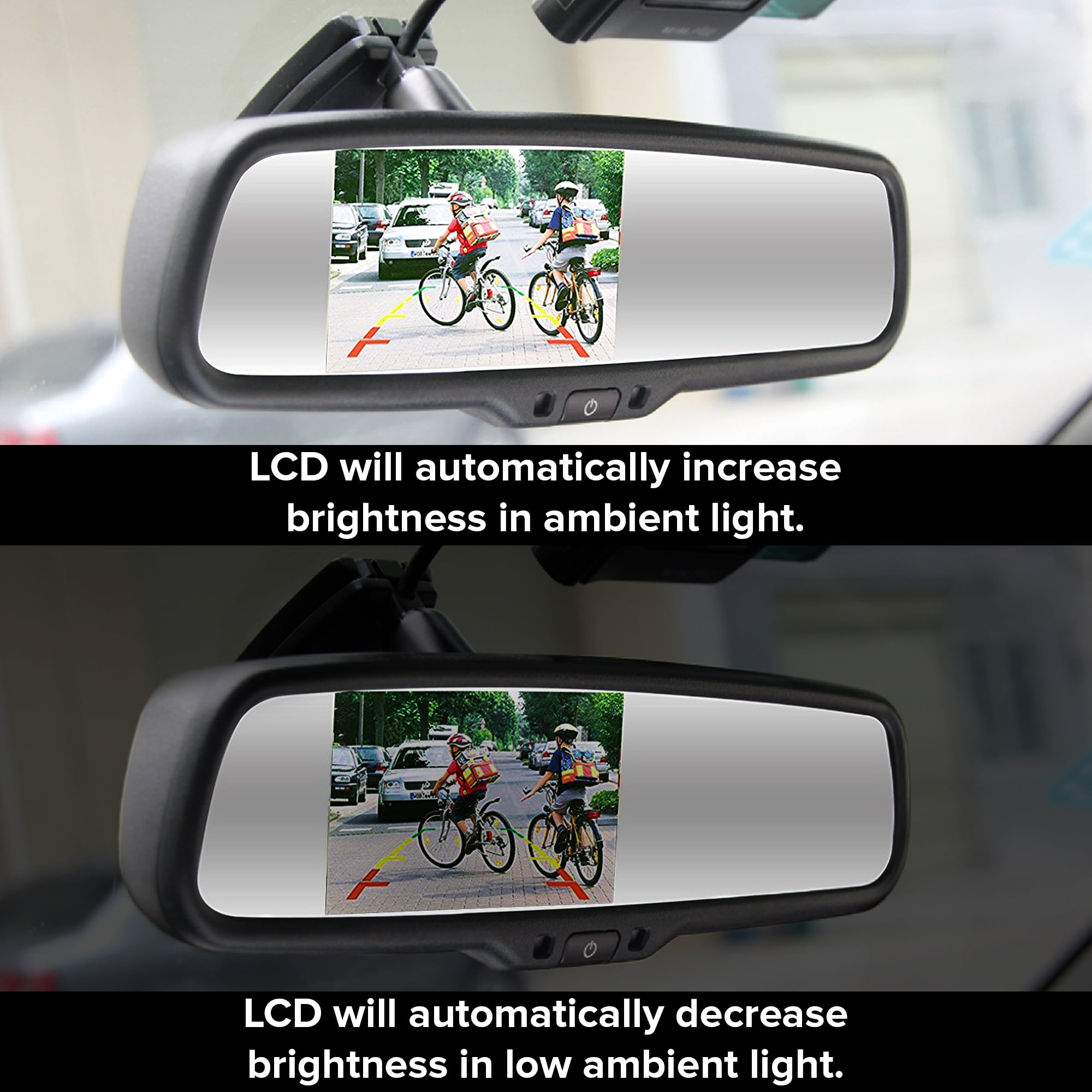 Master Tailgaters OEM Rear View Mirror with 4.3" Auto Bright LCD Auto Dimming