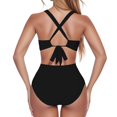 thumbnail image 5 of TOWED22 Women's One Piece Swimsuit Color Block Keyhole Cutout Bathing Suit(Black,XL), 5 of 5