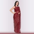 thumbnail image 3 of Water Sequin ReadyMade Saree - Red Size: S, Color: Red, 3 of 4