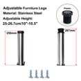 thumbnail image 4 of Uxcell Patas de Muebles de 10 Pulgadas, Pies de Acero Inoxidable para Sofá, Reemplazo de Patas de Estantería de Armario, Tono Plateado, 4 Paquete, 4 of 7