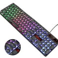 thumbnail image 1 of M300 Retro Punk USB Wired Backlit Gaming Desktop Keyboard,104 Key Round Keycap for PC and Mac - Rainbow Backlight Version, 1 of 2
