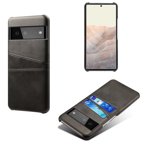 TECH CIRCLE PU Leather Card Case For Google Pixel 8 Pro,Slim Lightweight Soft Back Cover Grip Protective Classic Business Women Men Cases with Card Slot for Google Pixel 8 Pro 6.7" 2023,Black