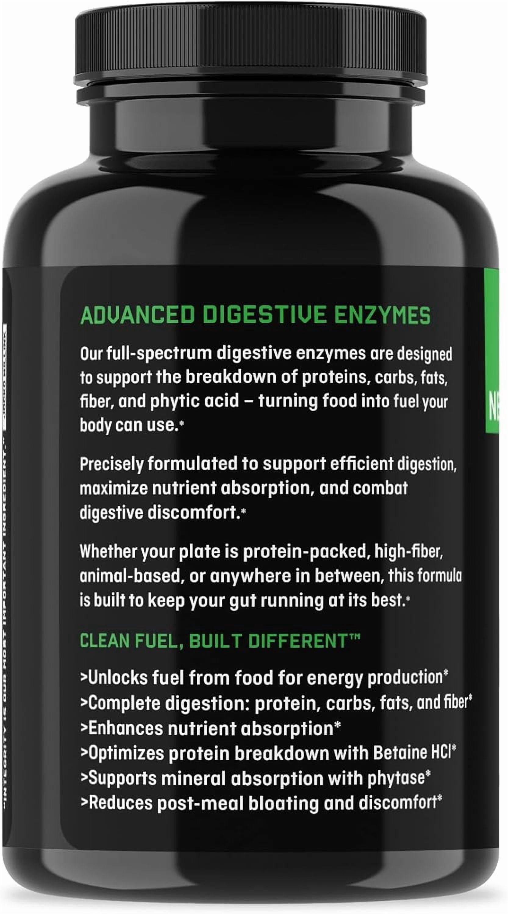 Jocko Fuel Digestive Enzymes, Full Spectrum Support, Nutrient Absorption, Gut Health Support, Digestion Aid, 60 Capsules