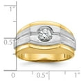thumbnail image 3 of Auriga Fine Jewelry Father's Day Gift 10K Two-tone Gold Men's Polished and Satin Diamond Complete Ring Size- 10, 3 of 5