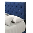 thumbnail image 4 of Contemporary Home Living Velvet Tufted Faux Jewel Upholstered Full Panel Bed - 77" - Blue, 4 of 6