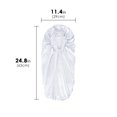 thumbnail image 3 of DODAMOUR Long Satin Bonnet for Women, Double Layer Silk Bonnet with Stretchy Band, Sleeping Cap with Button for Braids Curly Hair (Silver), 3 of 7