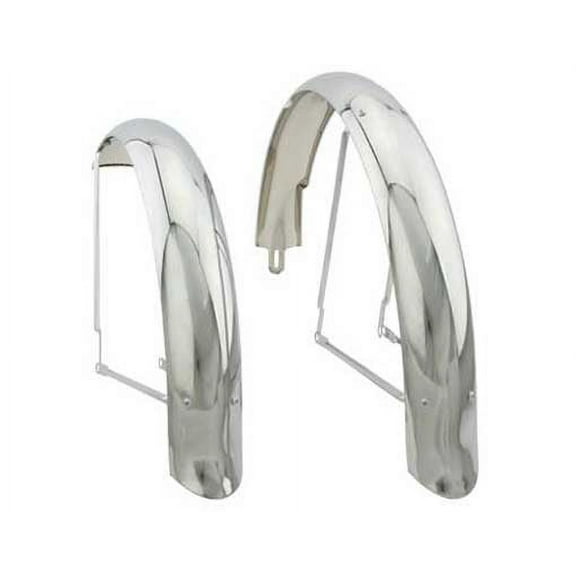 26" Flared Adjustable Balloon Fender Set Chrome. for bicycles, bikes, for 26" lowrider bike, beach cruiser.