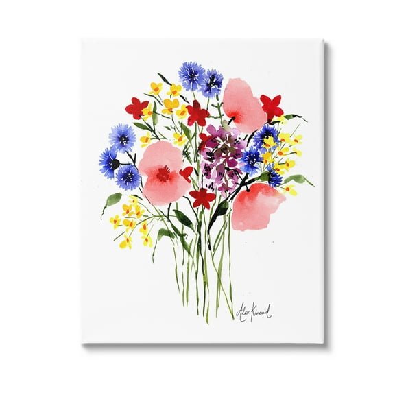 Stupell Industries Varied Flower Clusters Botanical & Floral Painting Gallery Wrapped Canvas Art Print Wall Art, 16 x 20