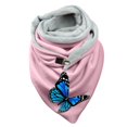 thumbnail image 1 of Women Butterfly Print Cotton Winter Warm Button Up Scarf, 1 of 3