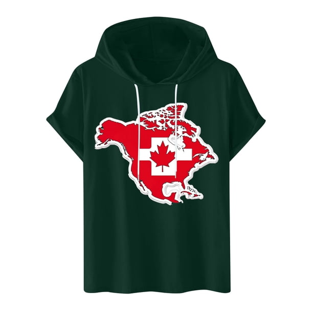 Blusa con capucha de manga corta para hombre, informal, con estampado, a la moda, con capucha, camiseta deportiva de manga corta, blusa de poliéster para hombre