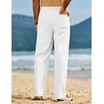 thumbnail image 6 of COOFANDY Men's Linen Pants Casual Loose Fit Beach Summer Yoga Pants Lightweight Drawstring Linen Trousers, 6 of 9