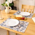 thumbnail image 7 of Koniroom Blue Floral Pastoral Placemats for Dining Table Set of 6, Reversable & Heat-Resistant Non-Slip Place Mats for Kitchen Table Mats 12 x 18 Inch, 7 of 7