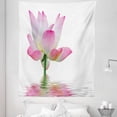 thumbnail image 1 of Pink and White Tapestry, Lotus Flower in Freshwater Aquatic Nature Relaxation and Spa Theme, Fabric Wall Hanging Decor for Bedroom Living Room Dorm, 5 Sizes, Pink White Green, by Ambesonne, 1 of 1