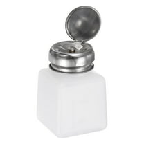 Uxcell Solvent Alcohol Dispenser 100ml(3.4oz) Press Type Liquid Dispenser Pump with Sealing Stainless Steel Lid, White