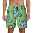 thumbnail image 2 of Goofa Motorcycle Riding Dinosaur Printed Men's Swim Trunks Board Shorts Quick Dry Mens Swimming Trunks with Compression Liner,Breathable Fit Hawaii Beach Shorts-3X-Large, 2 of 9