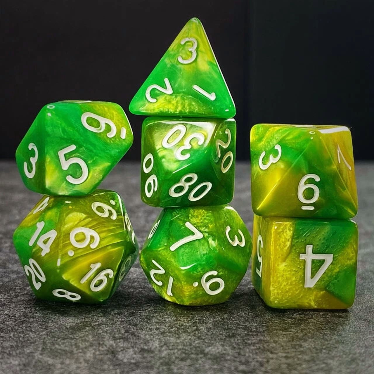 PRIME- Sage'S Stones - Grn/Lime Acrylic Polyhedral Dice Set Rpg Dnd Dungeons Dragons