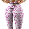 thumbnail image 3 of YUEHUA Women's High Waist Bow-Tie Yoga Leggings, Tummy Control Butt Lifting Printed Pants, Stretchy Compression Workout Tights with Waist Cutout, 3 of 5