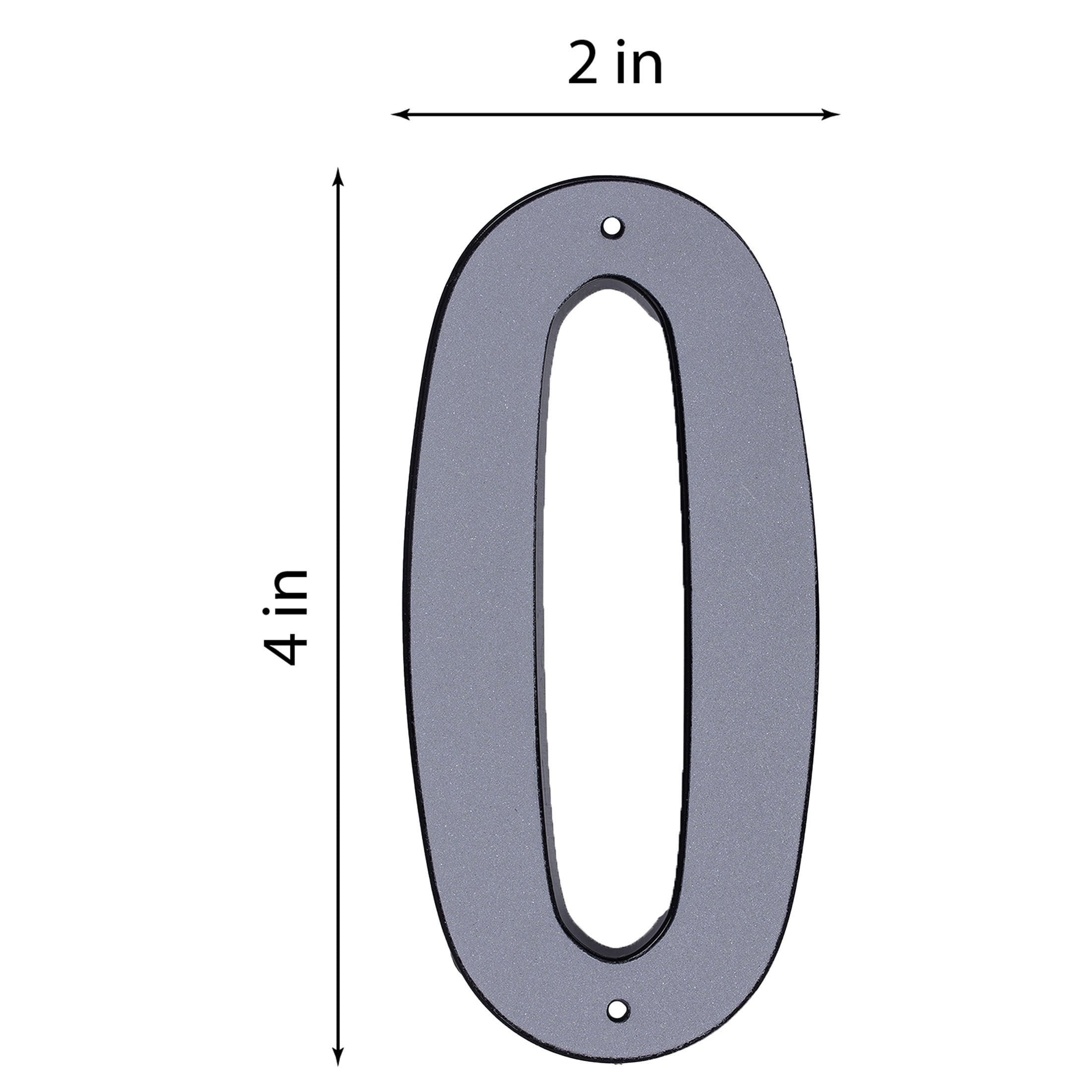 (20 pack) HY-KO 4" Reflective Plastic Modern Number 0