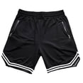 thumbnail image 3 of vdgthytj Mens Basketball Shorts Breathable Quick Dry Drawstring Waist Striped Running Athletic Shorts with Zip Pockets, 3 of 5