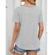 thumbnail image 4 of Top de Manga Corta de Cuello en V de Color Sólido de las Mujeres con Bolsillo, Blusa Casual de Poliéster Ligero, 4 of 8