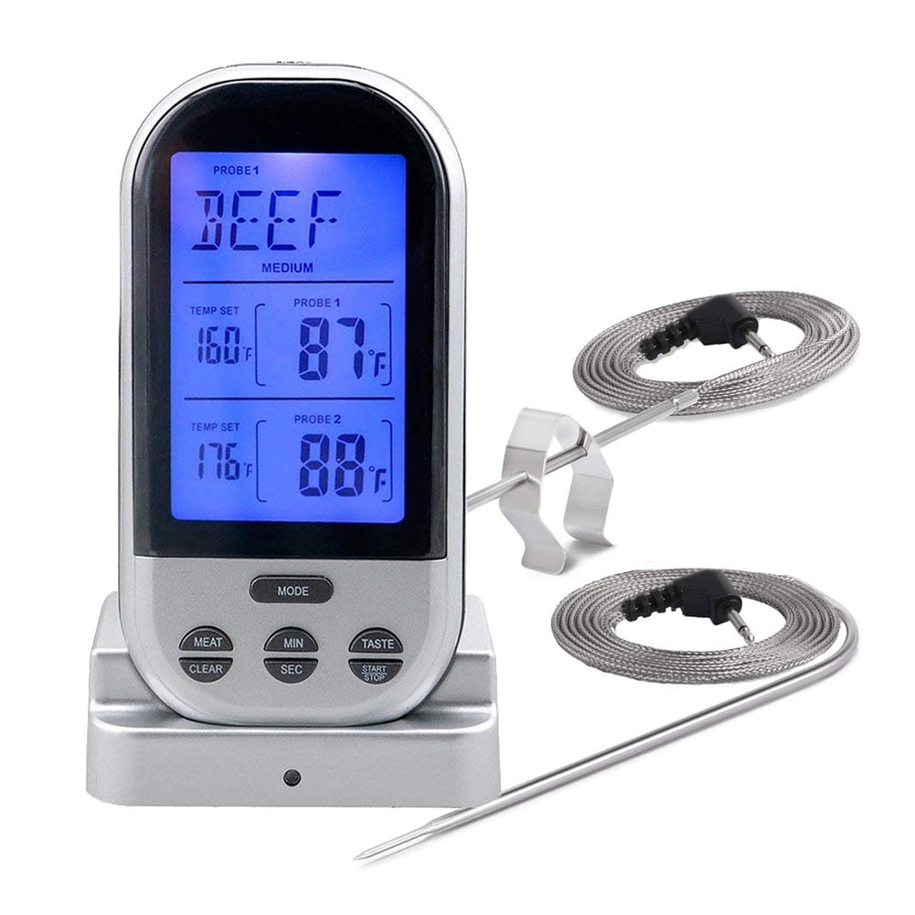 DIGITAL Meat Thermometer Probe BBQ WIRELESS Instant Gauge Read grill oven SMOKER 
