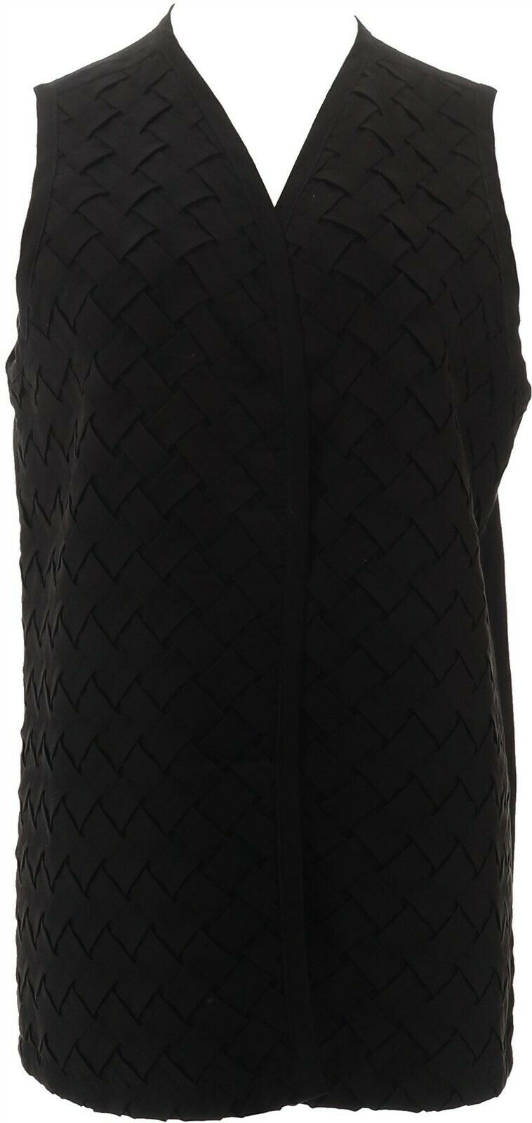Brand Faux Suede Basketweave Vest 