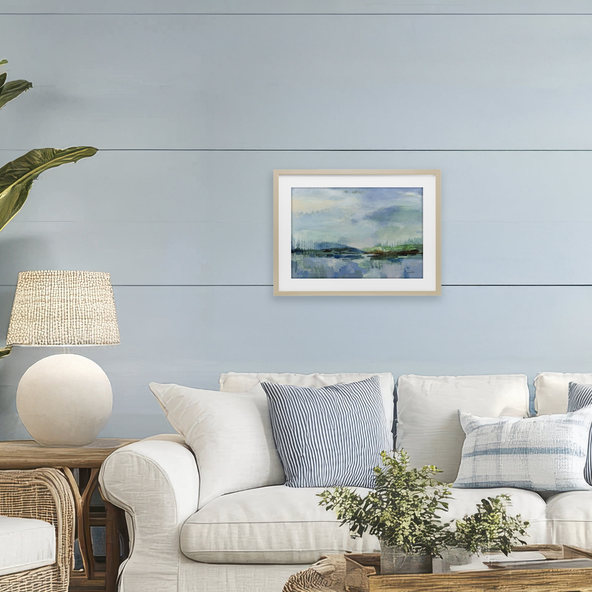 Stupell Industries Rain Over The Lagoon Birch Framed Print Under Glass, design by Silvia Vassileva