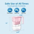 thumbnail image 3 of Waterdrop PT-05P Water Filter Pitcher with 2 Filters, 7-Cup Capacity, NSF Certified, 5X Longer Filter Life, Up to 800 Gallons, Fridge-Friendly Design, Reduces PFOA/PFOS and Chlorine, Pink, 3 of 12