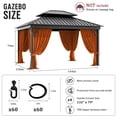 thumbnail image 2 of Pakunoda 11' X 6.5' Gazebo Universal Replacement Privacy 4-Panel Curtains, Waterproof Outdoor Curtains Orange Sidewall with Zipper for Patio Garden Backyard 10' X 12' Gazebo, Curtain Only, 2 of 8