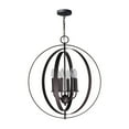 thumbnail image 3 of Woodbridge Lighting Camellia Round 6-Light Metal Pendant Chandelier in Nickel, 3 of 5