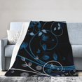 thumbnail image 3 of Super Soft Anti-Pilling Flannel Bed Blankets, Blue Leaves Cozy Fluffy Warm All Seasons Throw Blanket for Sofa Bedding, 40"x30", 3 of 8