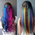 thumbnail image 5 of 65 Piezas de Colores de Fiesta Destacados Clip de Colores en Extensiones de Cabello 55Cm Postizos SintéTicos Rectos, Iris, 5 of 5