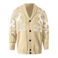 thumbnail image 4 of FYDUU Men's Cardigan Sweater Coat Mens Cardigans Autumn Winter Outdoor Casual Style Christmas Themed Printed Sweater Coat Stylish Work Sweaters, 4 of 5