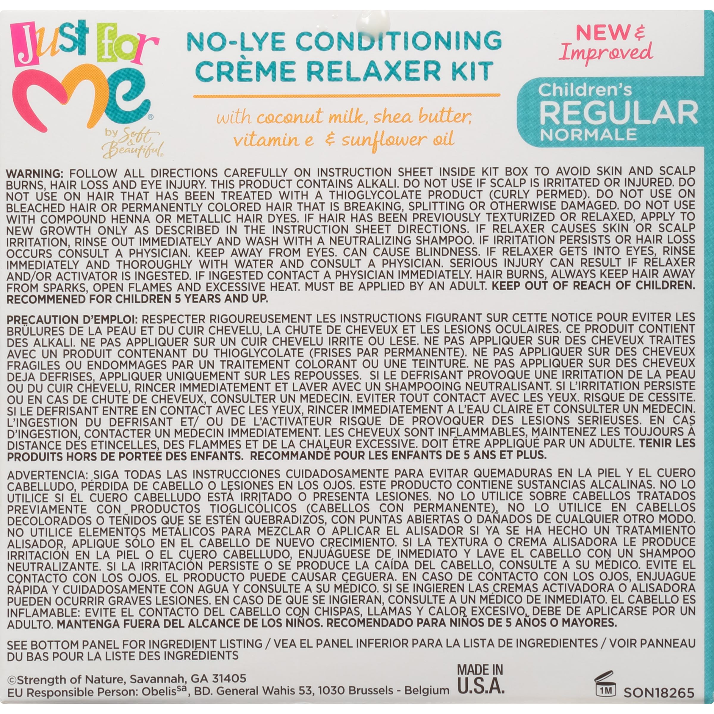 Just For Me No Lye Relaxer Regular 1 Ct Box Walmart Com