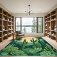 thumbnail image 2 of ODIKA 3'x5' Machine Washable Non-Slip Area Rug, Graphic Dark Green High Traffic Rug with Pad, Green, 1050733, 2 of 8