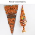 thumbnail image 4 of 100pcs Candy Cone Bag Party Popcorn Ice Cream Cookies Biscuits Storage Plastic Cone Pouch  Pumpkin  17x33cm, 4 of 6
