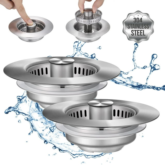 Colador de desagüe para fregadero de cocina Inkhut, acero inoxidable mejorado