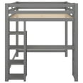 thumbnail image 7 of Royard Oaktree Full Size Loft Bed with Built-in Desk and Shelves Wood Loft Bed Frame with Guardrail and Ladder, No Box Spring Needed, Gray, 7 of 7