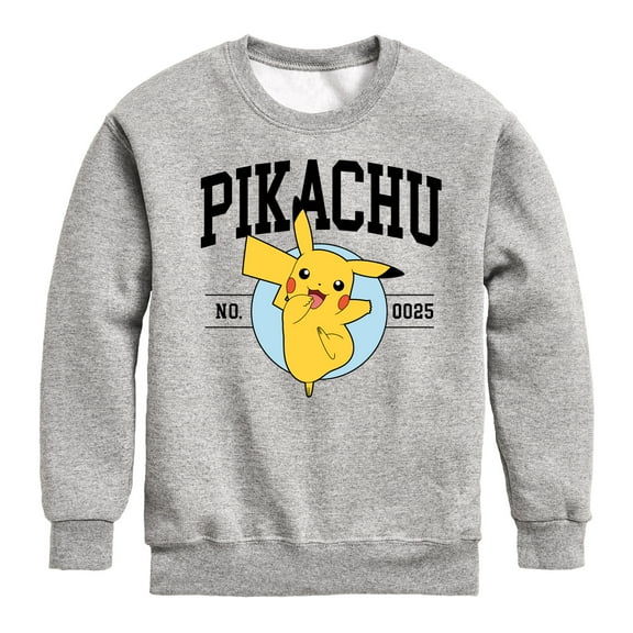 Pokémon - Pikachu Collegiate - Youth Crewneck Fleece Sweatshirt