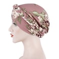 thumbnail image 6 of Meidiya Women Turban Cap Floral Print Turbans Headscarf Beanie Twisted Braid Wrap Hat Soft Pre Tied Knot Headwrap for Women, 6 of 8
