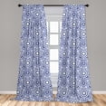 thumbnail image 5 of Ambesonne Flower Curtains, Oriental Boho, Pair of 28"x95", Blue, 5 of 5